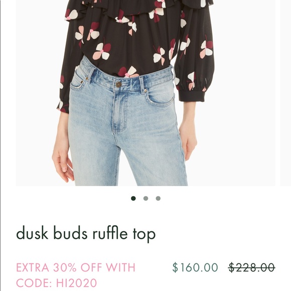 Kate Spade Black Floral Top - Picture 2 of 2